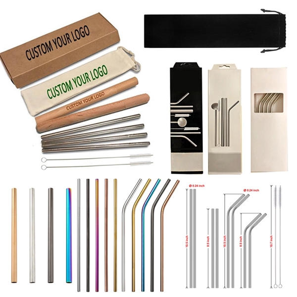 Natural Color Reusable Stainless Steel Straw With Brush - Image 2