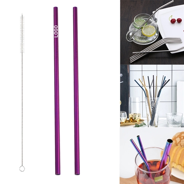 215mm Reusable Stainless Steel Straw With Brush - Image 6