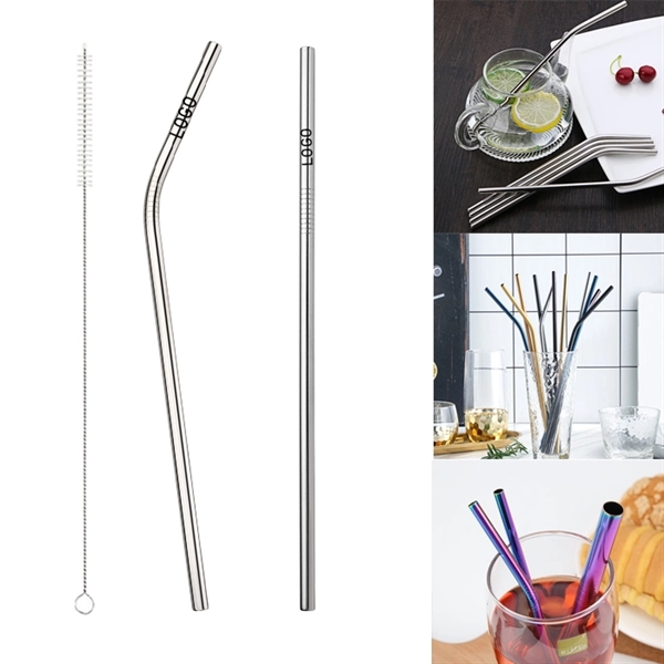 215mm Reusable Stainless Steel Straw With Brush - Image 9