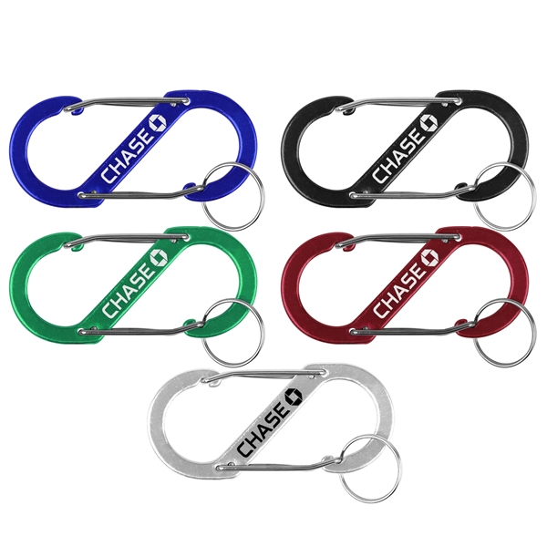 S Shaped Carabiner with Key Ring