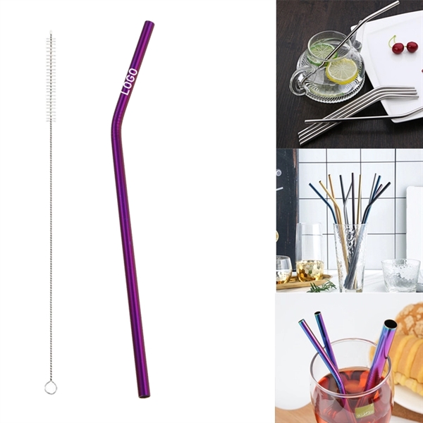 215mm Reusable Stainless Steel Straw With Brush - Image 7