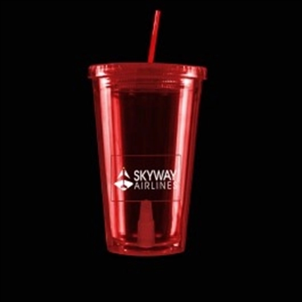 Red Light Up Travel Cup with Insert - Image 1