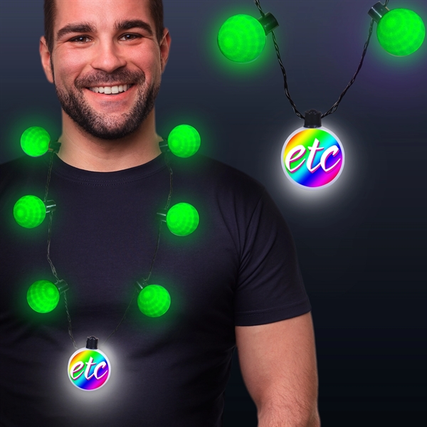 LED Medallion Ball Necklace - Variety of Colors Available - Image 3