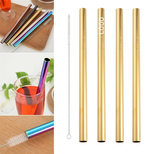 215mm Reusable Stainless Steel Straw With Brush - Image 3