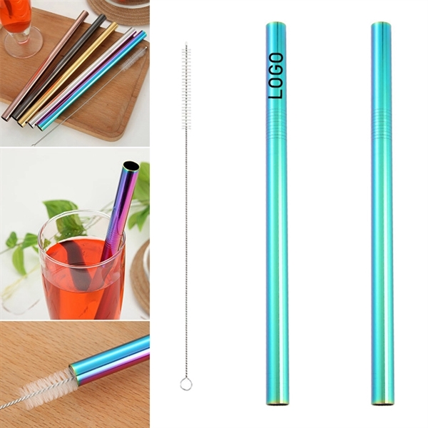 215mm Reusable Stainless Steel Straw With Brush - Image 5