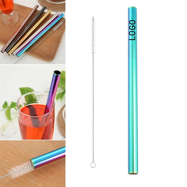 215mm Reusable Stainless Steel Straw With Brush - Image 5