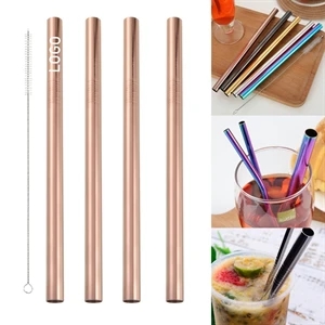 215mm Reusable Stainless Steel Straw With Brush