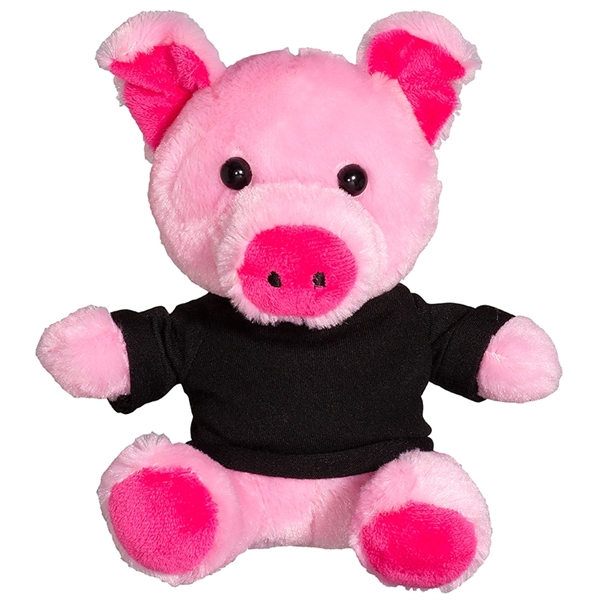7" Plush Pig with T-Shirt - Image 2