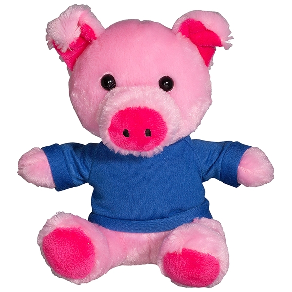 7" Plush Pig with T-Shirt - Image 4