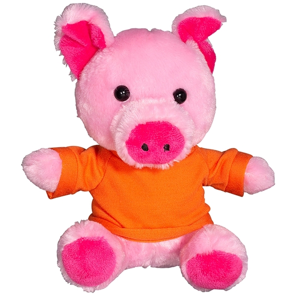 7" Plush Pig with T-Shirt - Image 7