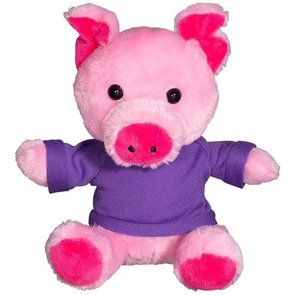7" Plush Pig with T-Shirt - Image 9