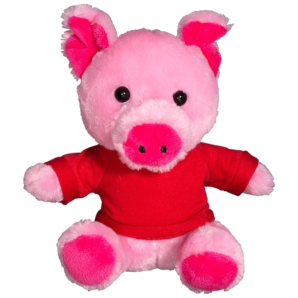 7" Plush Pig with T-Shirt - Image 10