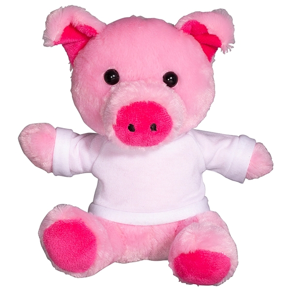 7" Plush Pig with T-Shirt - Image 11