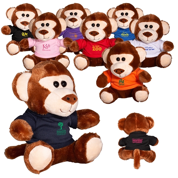7" Plush Monkey with T-Shirt - Image 5
