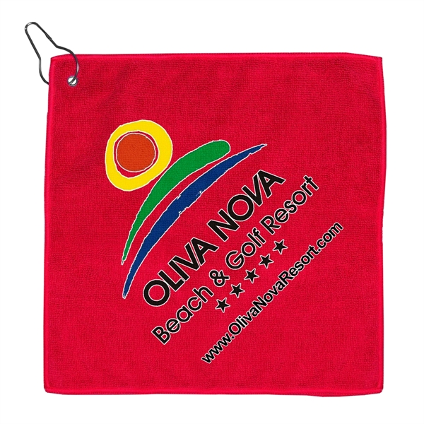 300GSM Microfiber Golf Towel with Metal Grommet and Clip - Image 5
