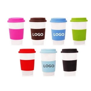 Ceramic Mug,Coffee Mug with Lid and Sleeve