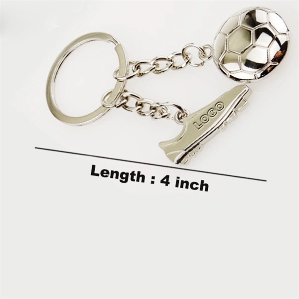 Football Shaped Key Chain with Shoes and Soccer Key Ring - Image 3