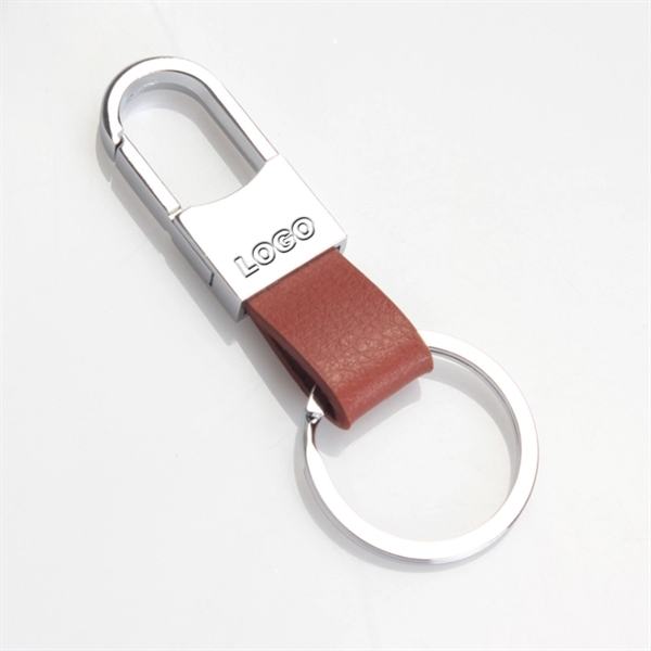 Metal Key Ring with PU Leather - Image 4