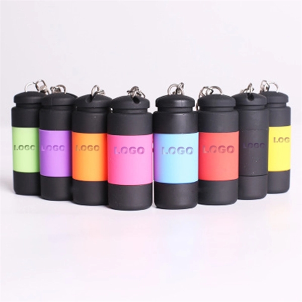 Mini Torch Rechargeable USB LED Flashlight with Key Ring - Image 1