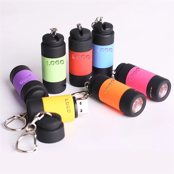 Mini Torch Rechargeable USB LED Flashlight with Key Ring - Image 4