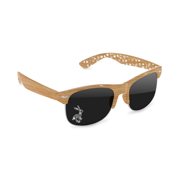 Faux-Wood Club Sport Sunglasses w/ 1-color imprints - Image 2