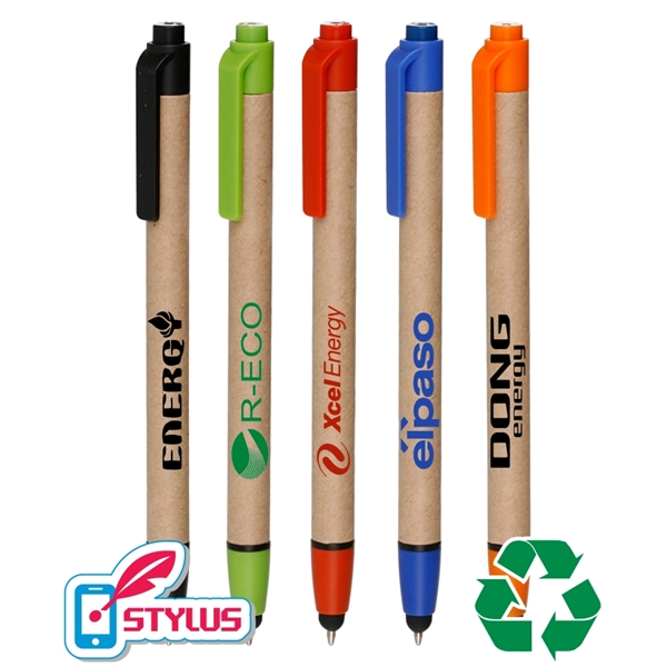Union Printed, "Recycled Paper" Stylus Click Pen - Image 1