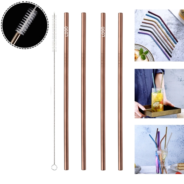 Reusable Stainless Steel Straw With Cleaner - Image 1
