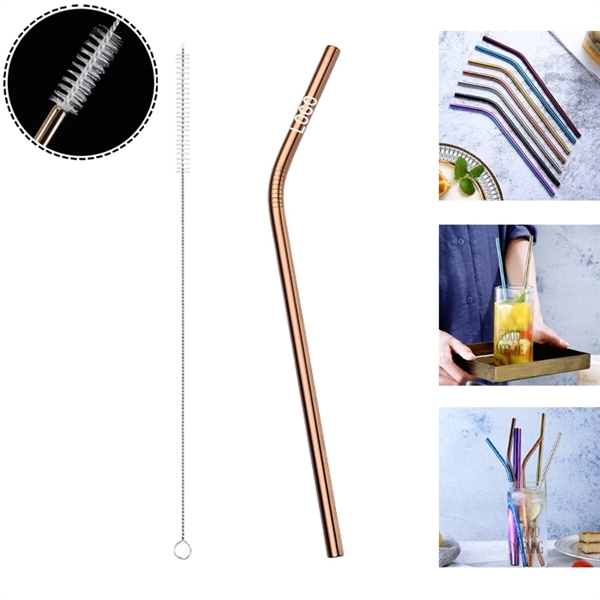 Reusable Stainless Steel Straw With Cleaner - Image 1