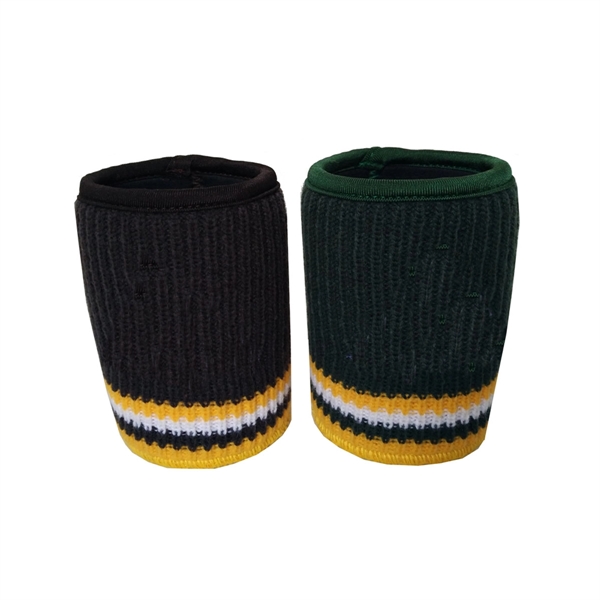 Neoprene Can Cooler with Knitted Sleeve