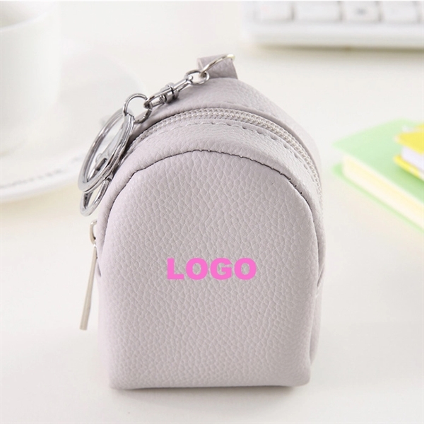Mini Backpack Shaped Coin Pouch with Key Chain - Image 3