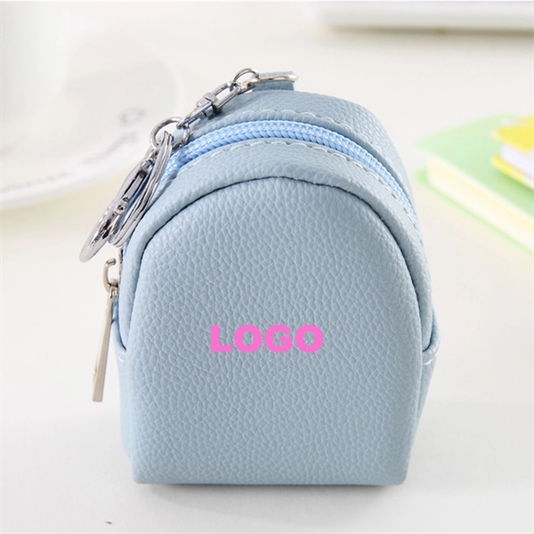 Mini Backpack Shaped Coin Pouch with Key Chain - Image 4