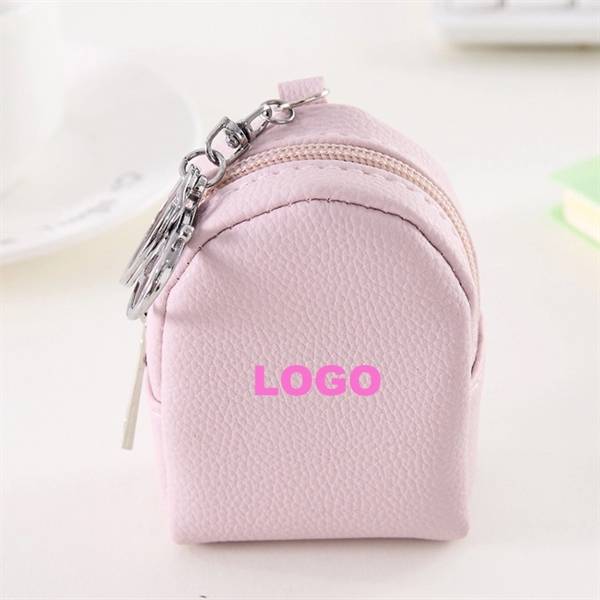 Mini Backpack Shaped Coin Pouch with Key Chain - Image 5