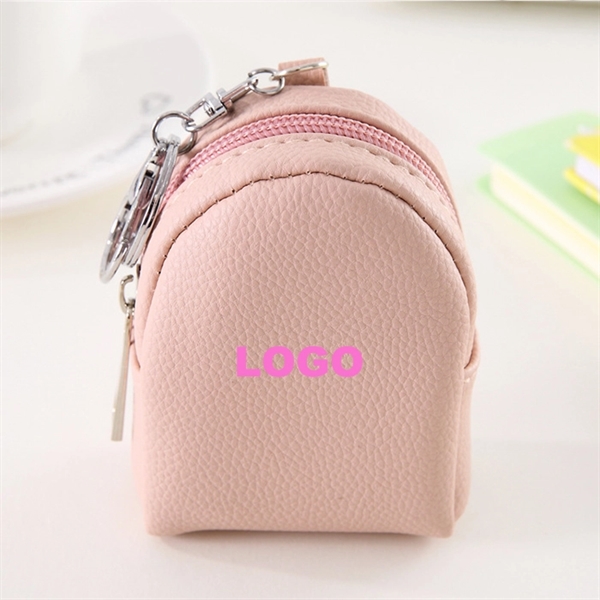 Mini Backpack Shaped Coin Pouch with Key Chain - Image 6