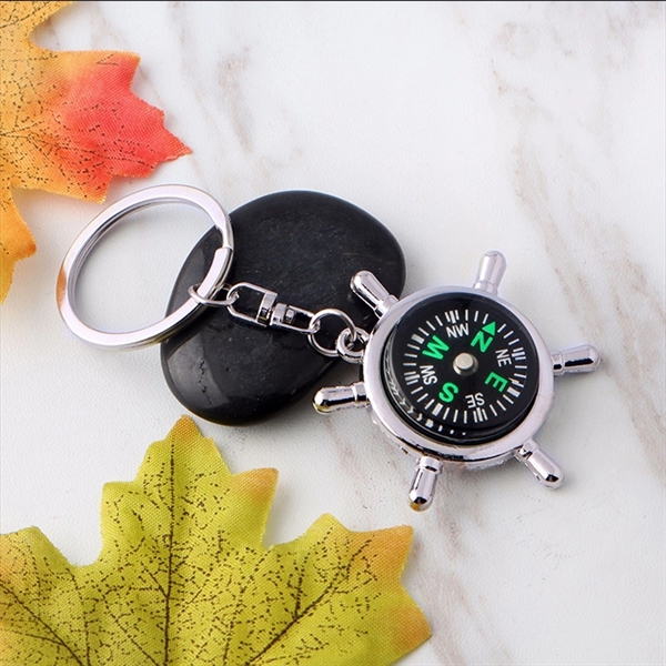 Helmsman Shaped Key Chain with Compass Decoration - Image 4