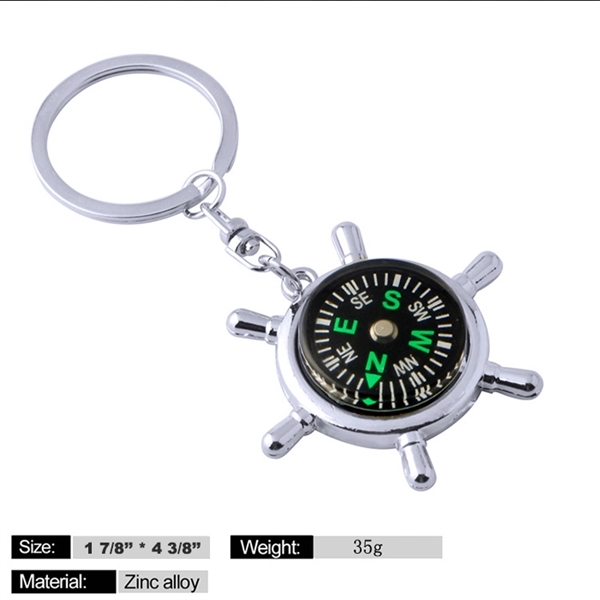 Helmsman Shaped Key Chain with Compass Decoration - Image 5