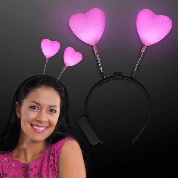 Pink heart light-up head boppers - Image 2