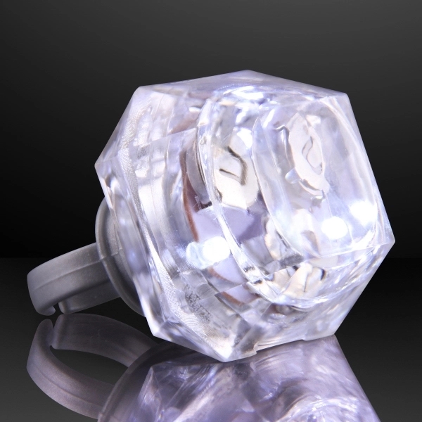 White Prince Cut Huge Diamond LED Rings, 60 day overseas  - Image 2