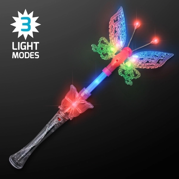 Large Musical Blinking Butterfly Wand - Image 2