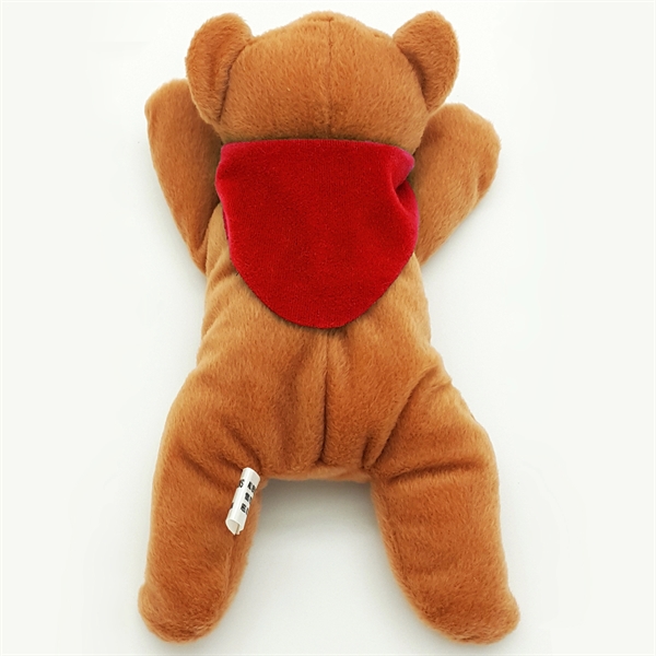 8" Laying Down Beanie Brown Bear - Image 3
