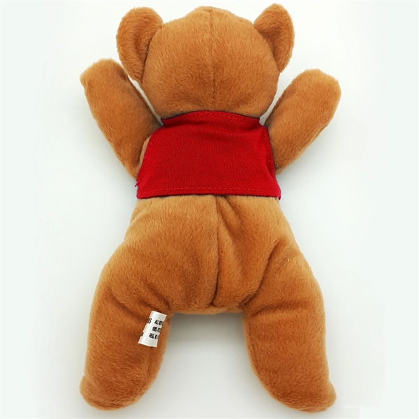 8" Laying Down Beanie Brown Bear - Image 10