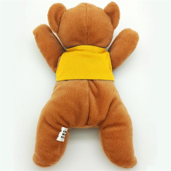 8" Laying Down Beanie Brown Bear - Image 11