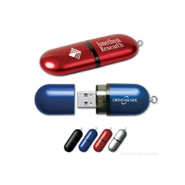 Cap USB Flash Drive w/ Key Ring - Image 1