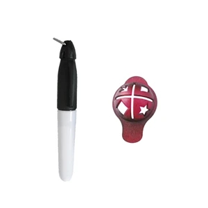 Golf Ball Marker Line Drawing Tool with Pen