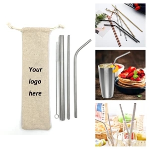 Stainless Steel Drinking Straws Set of 3