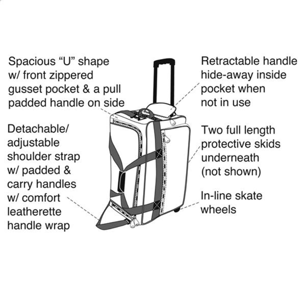 25'' Wheeled Duffel Bag, Duffel Bag with Wheels - Image 4