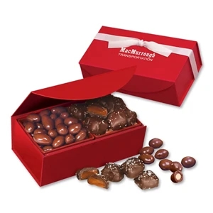 Chocolate Almonds & Sea Salt Caramels in Red Magnetic Box