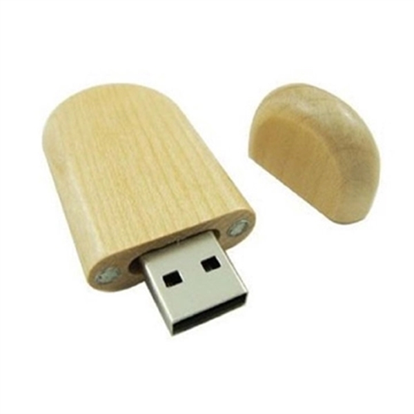 Kenai Wood USB Flash Drive w/ Key Ring - Image 3
