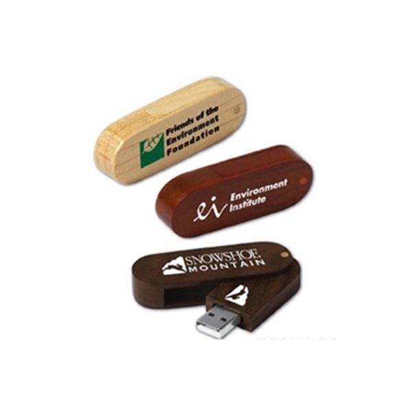 Buskin Wood Swivel USB Flash Drive - Image 3