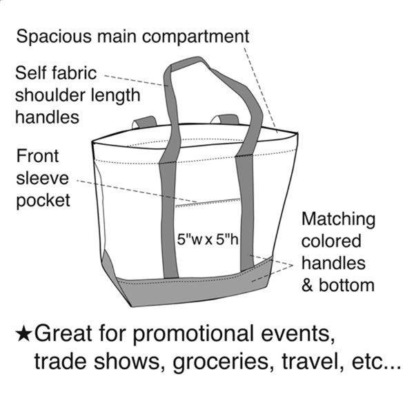 Two-Tone Boat Bag, Tote Bag, Reusable Grocery bag - Image 5