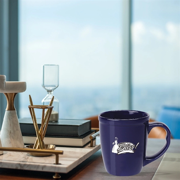 Coffee mug, 15 oz. Mighty Ceramic Mug (Cobalt Blue & Black) - Image 2